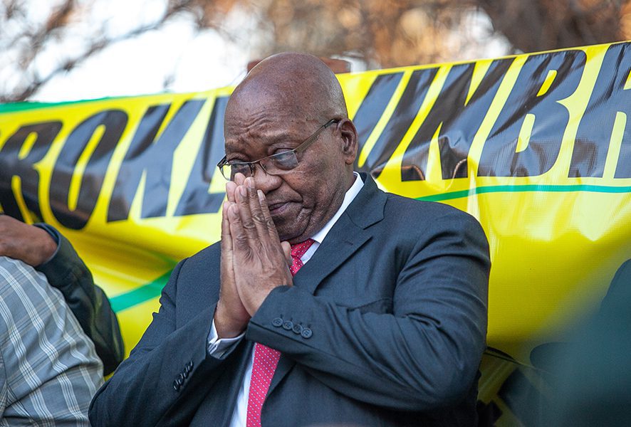 Former President Jacob Zuma is addressing his supporters