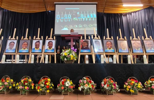 Mass funeral service for 10 of 11 pupils killed in horror crash