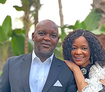Pitso Mosimane, and his wife Moira Tlhagale
