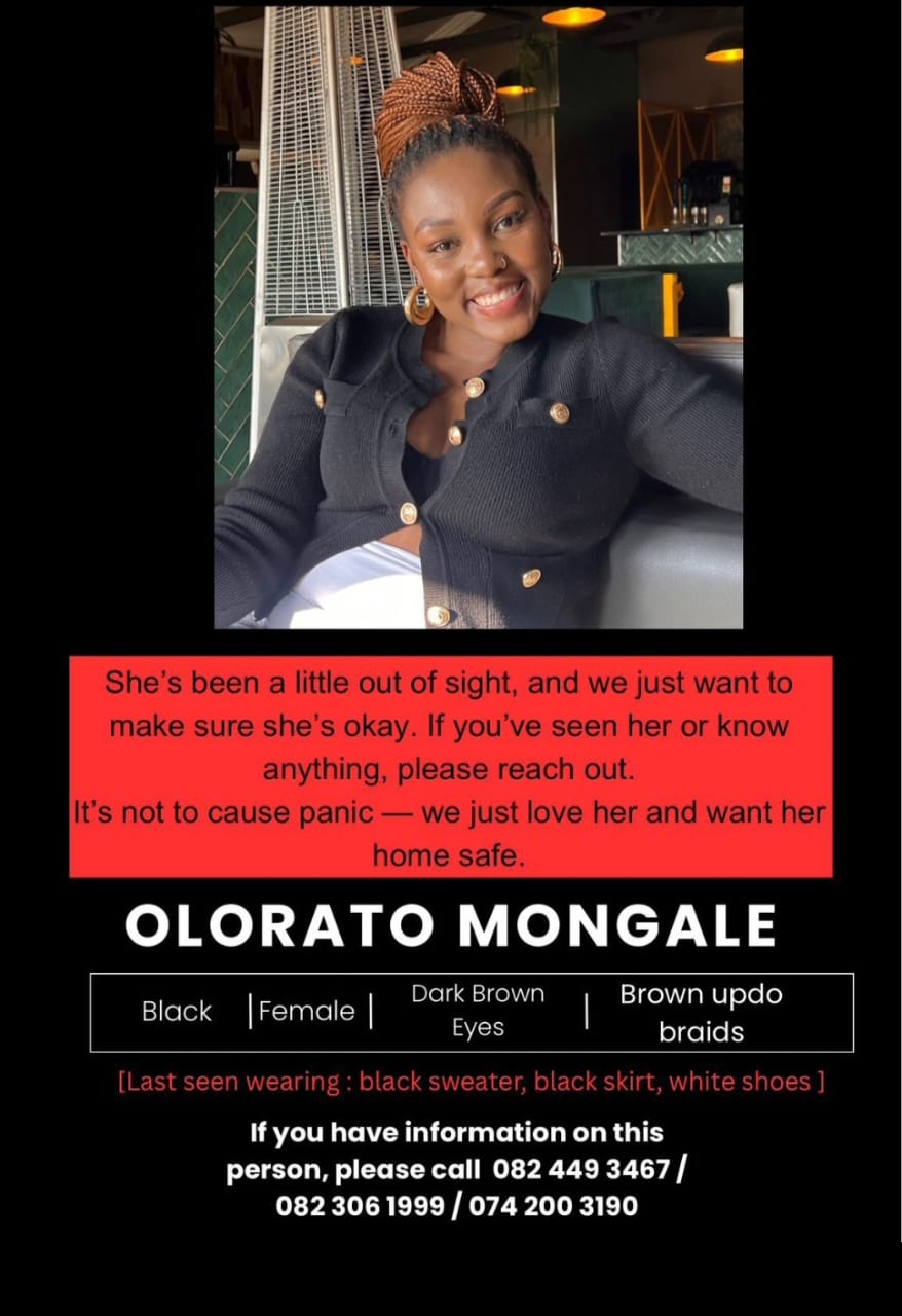 Manhunt for killer of Olorato Mongale underway