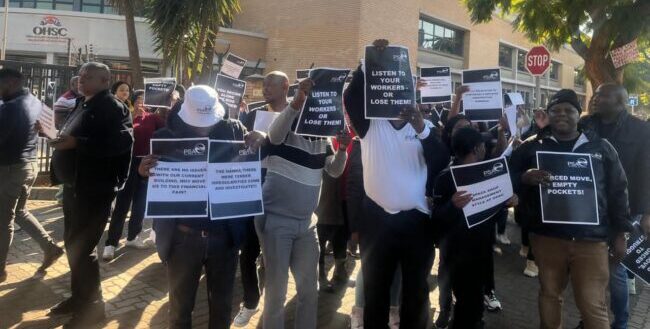 Health Standards Compliance staff picket against relocation