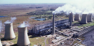 Aerial view of Eskom power plant.