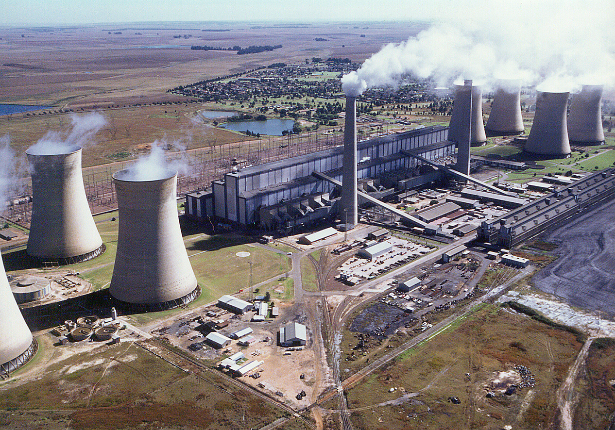 Aerial view of Eskom power plant.