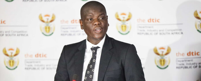 Minister of International Relations Ronald Lamola speaking at a media briefing
