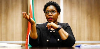 Ayanda Dlodlo speaking during an interview in Pretoria