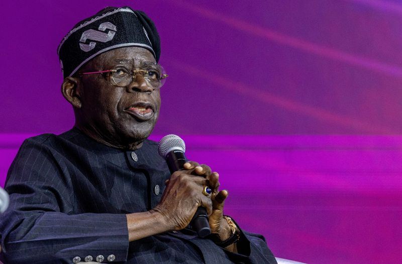 Nigeria's president Bola Tinubu at a panel discussion in Kigali, Rwanda