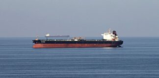 Oil tankers navigating the Strait of Hormuz