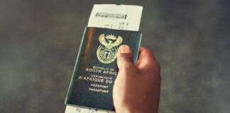 An official South African passport booklet.