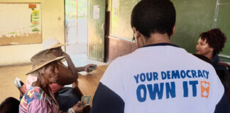 A South African citizen participating in IEC voter registration