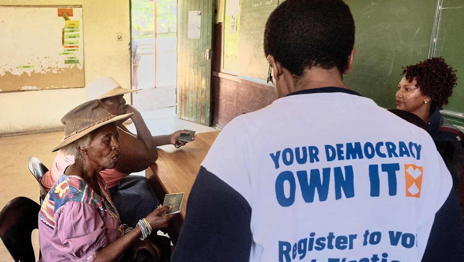 A South African citizen participating in IEC voter registration
