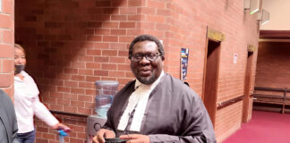 Thandazani Madonsela SC outside court