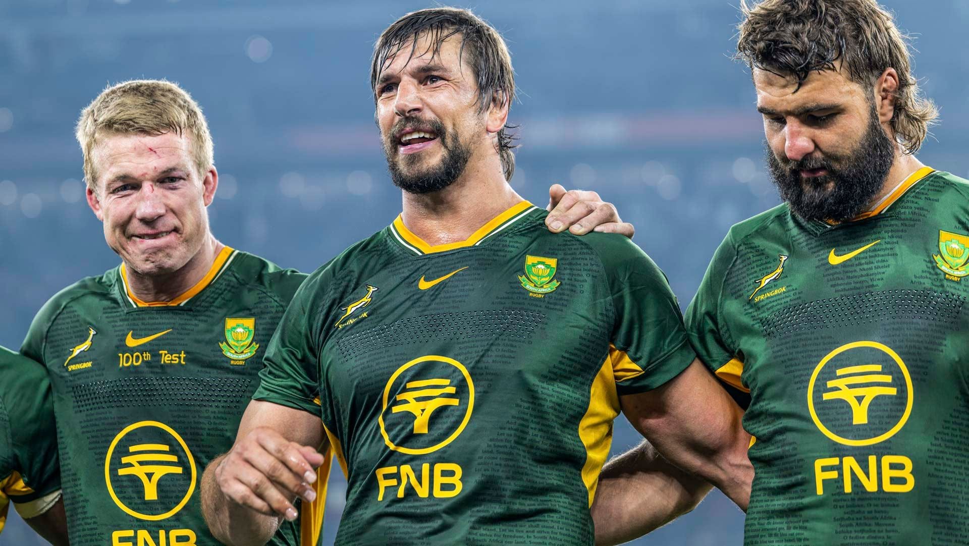 Eben Etzebeth lining up with his Boks teammates